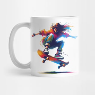 Skatergirl on Skateboard Mug